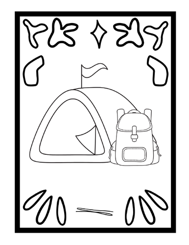 Camping Colouring Pages For Kids, Tent, Campfire Colouring Sheets PDF