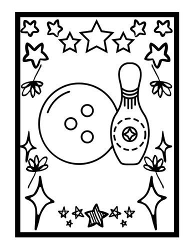 Bowling Colouring Pages
