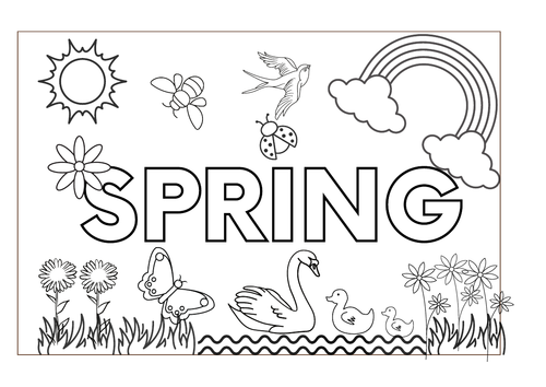 preschool printable one page spring coloring worksheet teaching resources