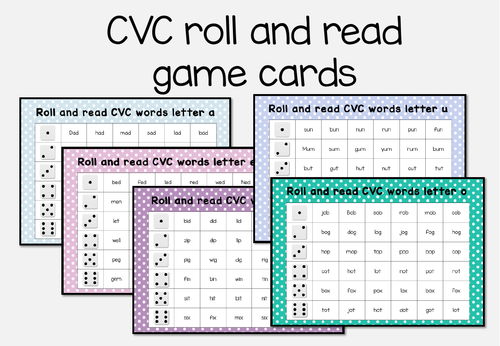 CVC roll and read game | Teaching Resources