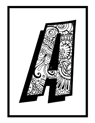 ABC Alphabet Mandalas Colouring Pages Sheets, ABC Letters Colouring ...