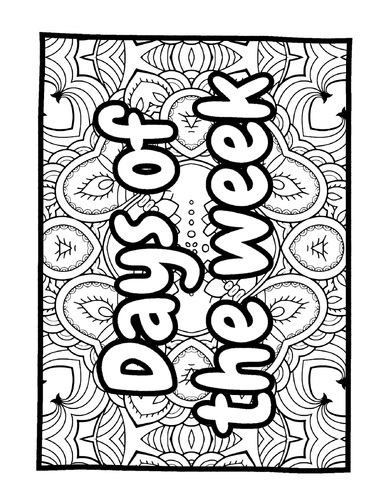 Days Of The Week Mandala Colouring Pages For Kids, Sheets PDF ...