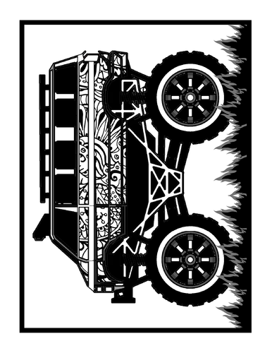 Monster Truck Mandala Colouring Printable Pages, Cool Sport Cars