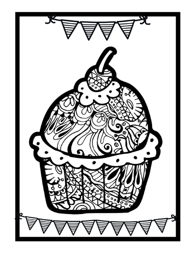Sweet Desserts Mandala Colouring Pages, Sheets PDF, Printable Pages ...