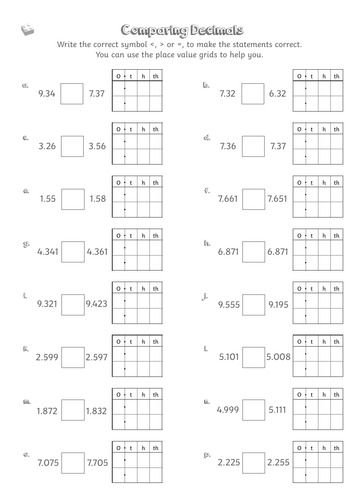 Comparing Decimals up to 3 d.p. - Y5 Decimals Lesson 14 - Year 5 ...