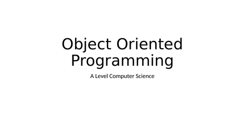 Object Orientation Programming | Teaching Resources