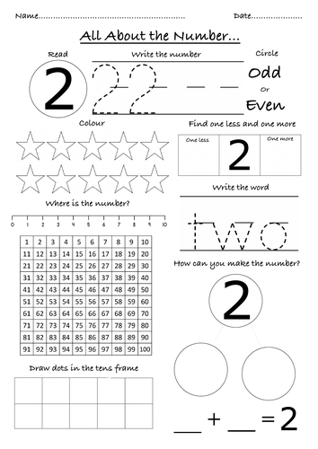 All About Number 2 Worksheet