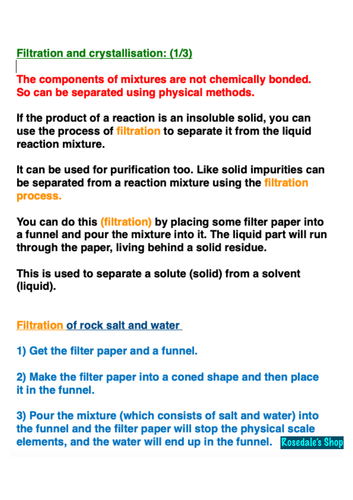 Chemistry 9-1 Simple & Fractional Distillation Revision Notes | KS3 ...