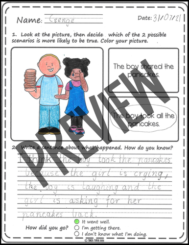 Making Inferences With Pictures | Writing Activity Worksheets