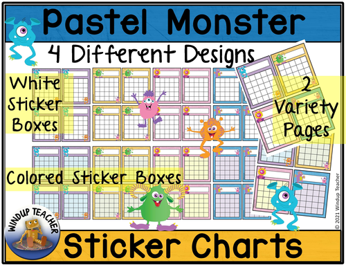 Monster Sticker Charts | Teaching Resources