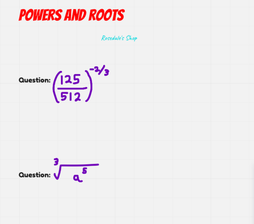 Powers And Roots Worksheet Corbettmaths