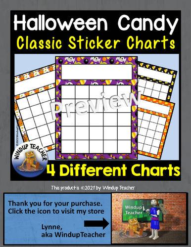 Halloween Candy Classic Sticker Charts | Teaching Resources