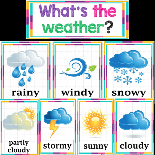 Weather Visual Cards for Calendar Time | Back to School Classroom Decor ...