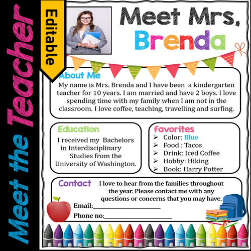 Letter, Meet the Teacher Template EDITABLE, Supply List Back