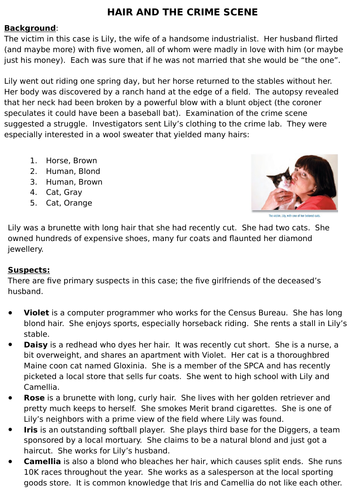 Level BTEC Forensic Science Hair and Fibre Lesson Series (2