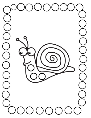 Snails Dot Markers Colouring Pages, Animals Printable Dot Markers PDF ...