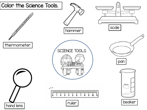 Science Tools Worksheet for Kindergarten Science Fusion | Teaching ...