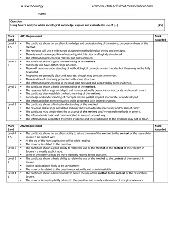 ocr sociology a level research methods past papers