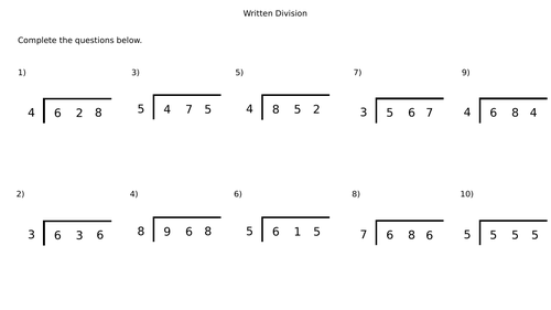 written-division-3-digit-by-1-digit-with-no-remainders-worksheets