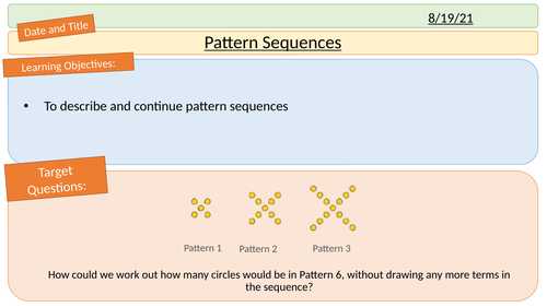 Pattern Sequences (Year 7) - Full Lesson | Teaching Resources
