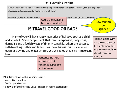 English Language GCSE Paper 2 (2020) tips, example answers and ...