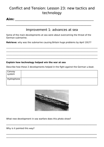 Conflict & Tension: Lesson 23: New Tactics and Technology | Teaching