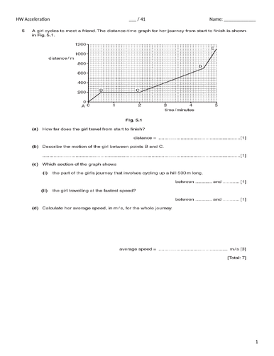 New 2023 IGCSE Physics Unit 1, Motion and Forces Lesson 3 Acceleration ...