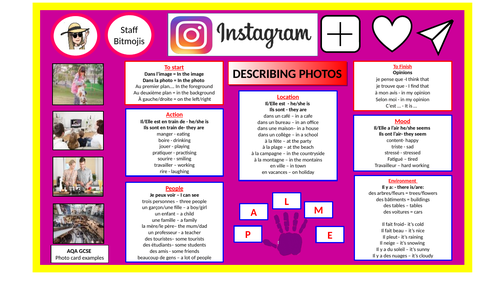 French GCSE 9-1 Photocard Display