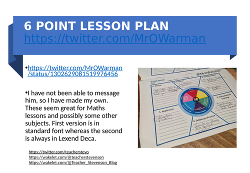 6 Point Lesson Plan Teaching Resources