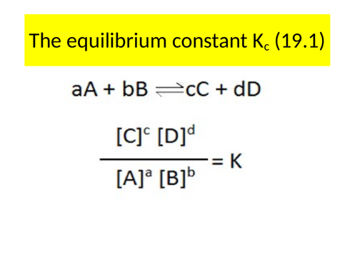 OCR A-level Chemistry - Equilibrium | Teaching Resources