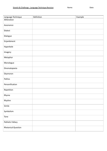 language-techniques-worksheet-teaching-resources