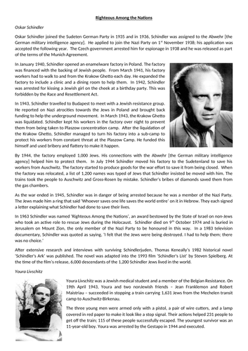 Oskar Schindler and Nicholas Winton: Nazi Resistance | Teaching Resources