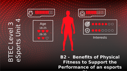 BTEC Level 3 eSports Unit 4: Health Wellbeing and Fitness for eSport Players B2 Benefits of Fitness