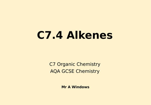 C7 Organic Chemistry - AQA GCSE Combined Science (9-1) | Teaching Resources