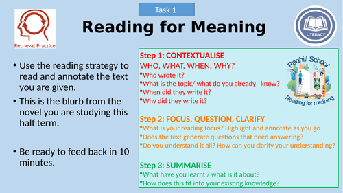 Literacy retrieval/ skills building tasks - 39 tasks for lesson starts ...