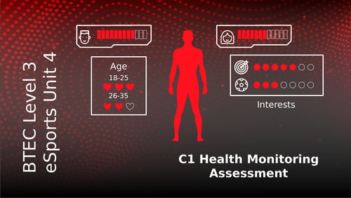 BTEC Level 3 eSports Unit 4: Health Wellbeing and Fitness for eSport Players C1 Health Monitoring