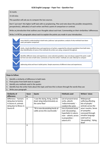 GCSE English Language Paper Two SOW | Teaching Resources