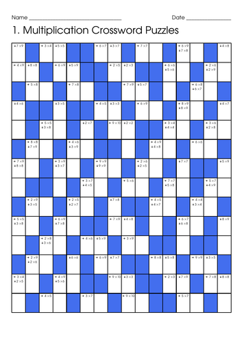 multiplication-crossword-teaching-resources