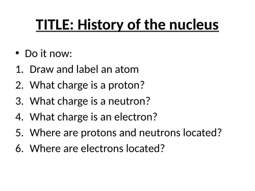 History of the atom | Teaching Resources