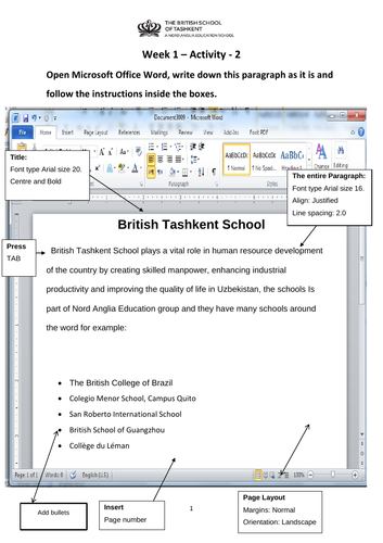 MS Word worksheet for Year 8 | Teaching Resources