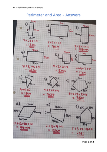 Y4 Maths - Perimeter and Area