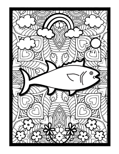 Fish Mindfulness Mandala Colouring Pages, Sea Life Printable Colouring ...