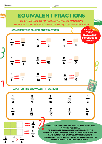 equivalent fractions worksheet kuta