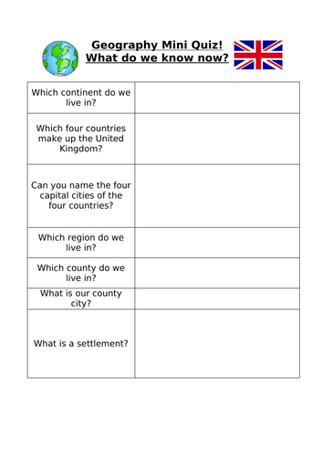 Geography Quizzes - UK and Europe | Teaching Resources