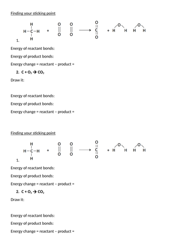 Bond enthalpy calculations, BSG and answers | Teaching Resources