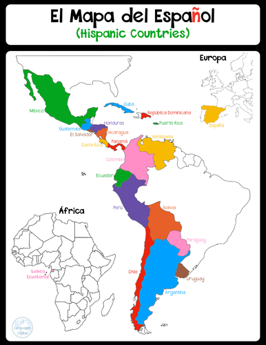 Mapa del Español - Spanish Map | Teaching Resources