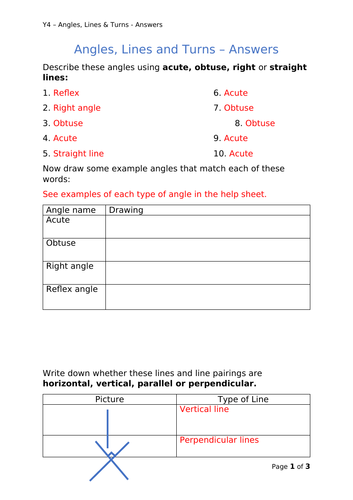 Y4 Maths - Angles, Lines and Turns