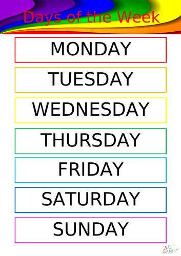 Matching Days of the Week | Teaching Resources