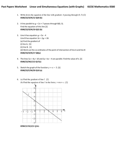 Cambridge IGCSE Mathematics 0580 Topic Wise Past Paper Worksheets with ...