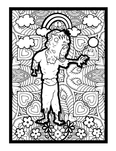 Zombies Mindfulness Mandala Colouring Pages, Zombie Printable Colouring ...